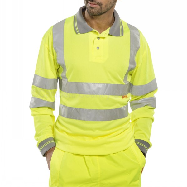 B Seen Hi-Vis Polo Shirt Long Sleeve | Cambers Country Store